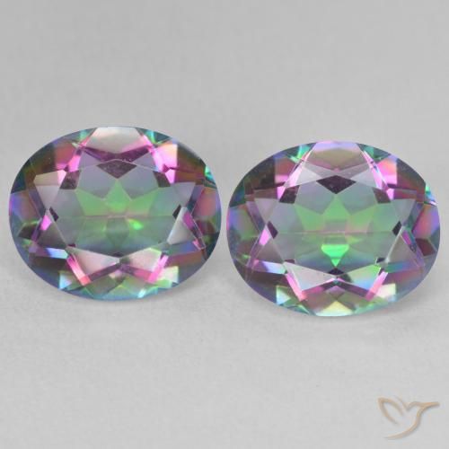 6.63ctw Natürlicher Mehrfarbig Mystischer Quarz, Oval, VVS-VS