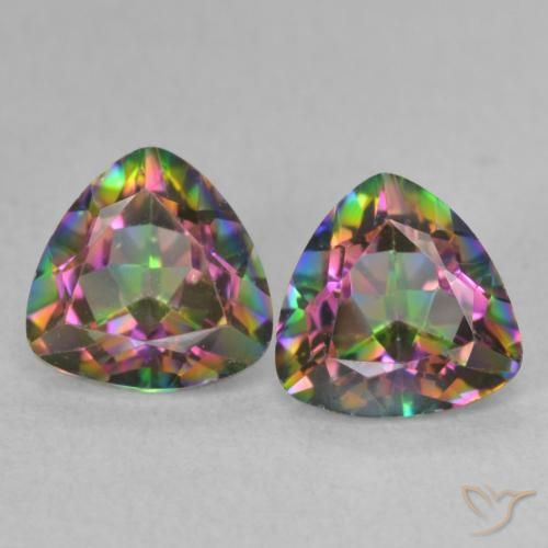 1.47ctw Natürlicher Mehrfarbig Mystischer Quarz, Trillion, VVS-VS