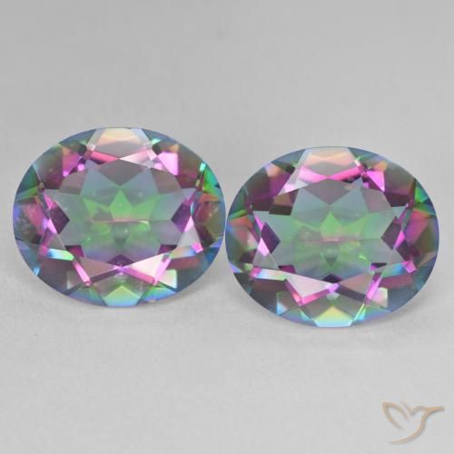 10.86ctw Natürlicher Mehrfarbig Mystischer Quarz, Oval, VVS-VS