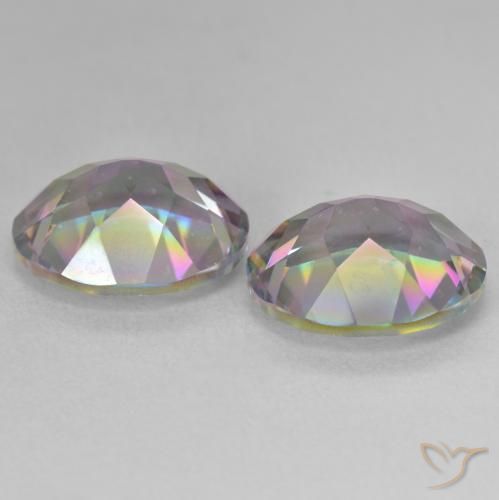 10.86 ct natürliche Mehrfarbig Mystischer Quarz-Edelsteine, Oval, VVS-VS