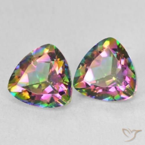 1.52 ct natürliche Mehrfarbig Mystischer Quarz-Edelsteine, Trillion, VVS-VS