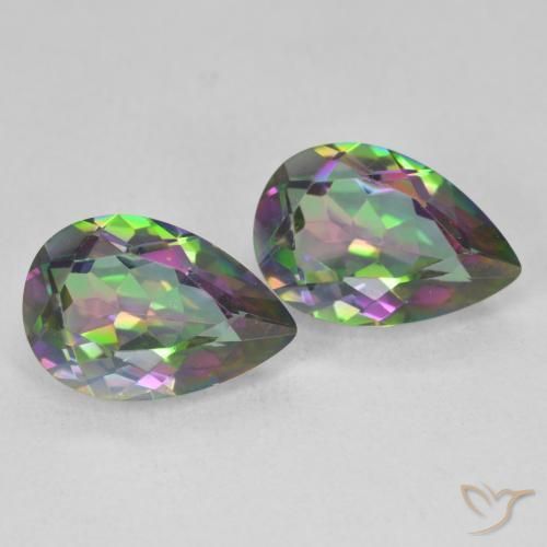 5.87 ct natürliche Mehrfarbig Mystischer Quarz-Edelsteine, Birnenform, VVS-VS