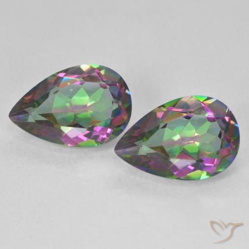 5.95ctw Natürlicher Mehrfarbig Mystischer Quarz, Birnenform, VVS