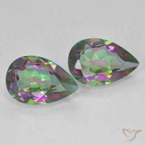 6.02 ct natürliche Mehrfarbig Mystischer Quarz-Edelsteine, Birnenform, VVS-VS