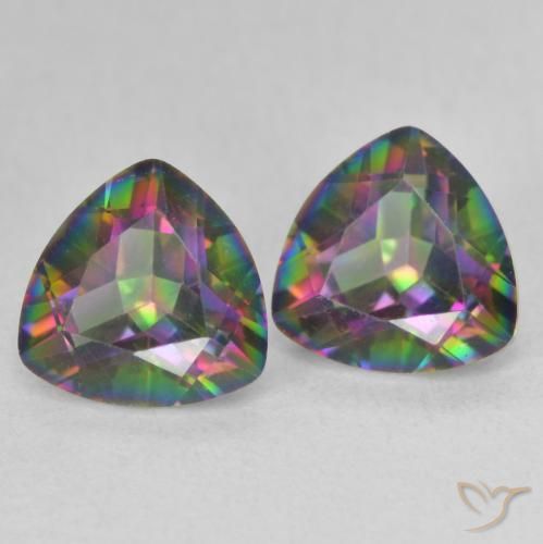 2.29 ct natürliche Mehrfarbig Mystischer Quarz-Edelsteine, Trillion, VVS