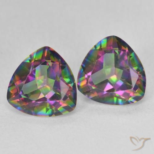 2.21 ct natürliche Mehrfarbig Mystischer Quarz-Edelsteine, Trillion, VVS