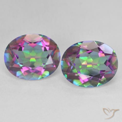 6.87ctw Natürlicher Mehrfarbig Mystischer Quarz, Oval, VVS