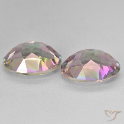 6.41 ct natürliche Mehrfarbig Mystischer Quarz-Edelsteine, Oval, VVS