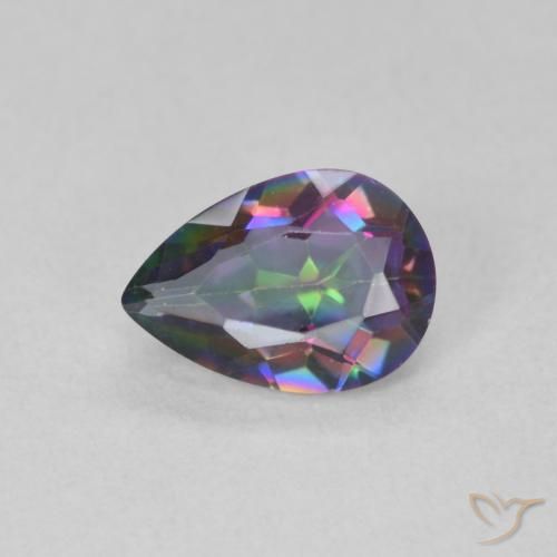 0.61ct Natürlicher Mehrfarbig Mystischer Quarz, Birnenform, VVS-VS