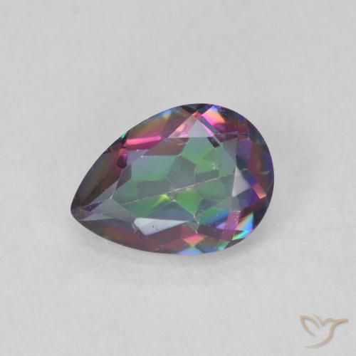 0.65ct Natürlicher Mehrfarbig Mystischer Quarz, Birnenform, VVS-VS