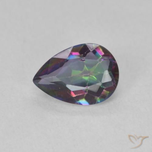 0.66ct Natürlicher Mehrfarbig Mystischer Quarz, Birnenform, VVS-VS