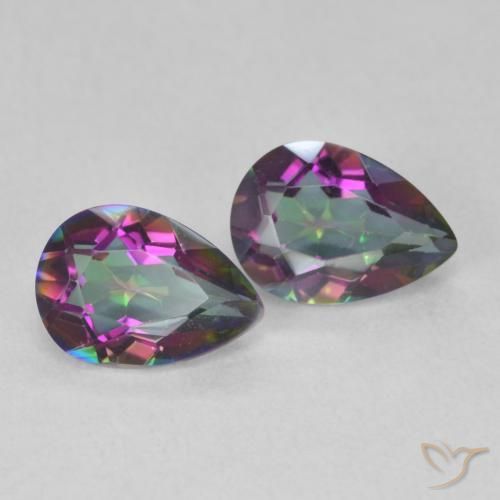 1.26 ct natürliche Mehrfarbig Mystischer Quarz-Edelsteine, Birnenform, VS