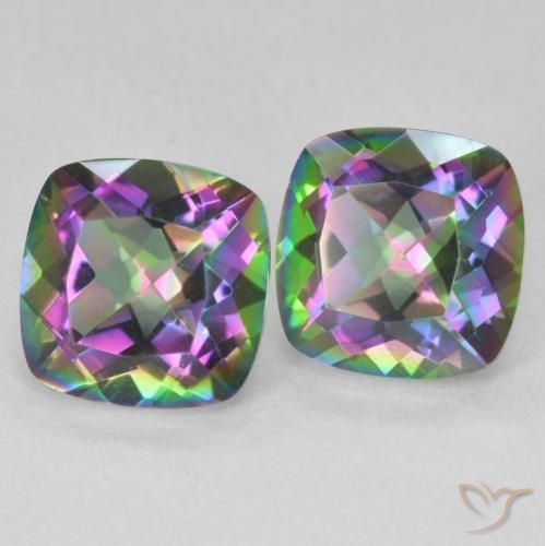 2.80 ct natürliche Mehrfarbig Mystischer Quarz-Edelsteine, Kissen, VVS