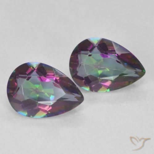 1.26 ct natürliche Mehrfarbig Mystischer Quarz-Edelsteine, Birnenform, VVS