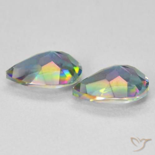 1.26 ct natürliche Mehrfarbig Mystischer Quarz-Edelsteine, Birnenform, VVS