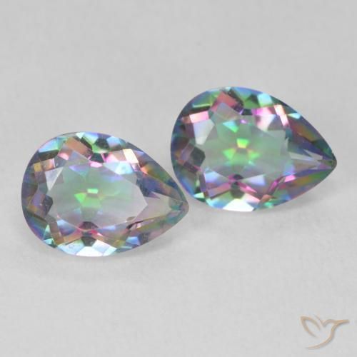2.19 ct natürliche Mehrfarbig Mystischer Quarz-Edelsteine, Birnenform, VVS