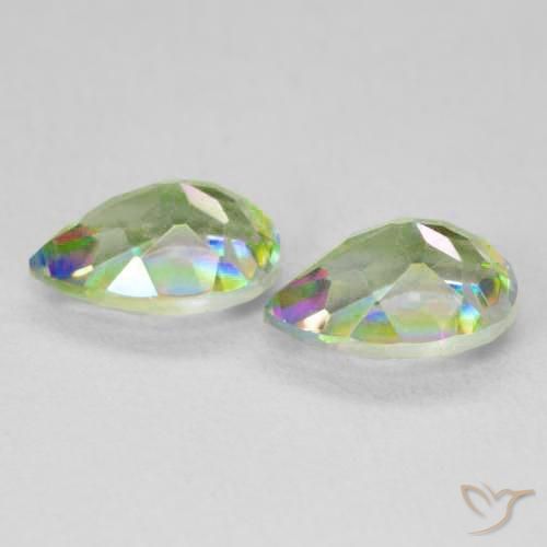 2.19 ct natürliche Mehrfarbig Mystischer Quarz-Edelsteine, Birnenform, VVS