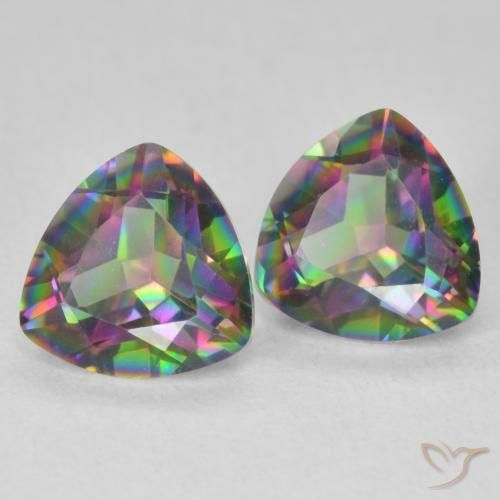 2.27 ct natürliche Mehrfarbig Mystischer Quarz-Edelsteine, Trillion, VVS