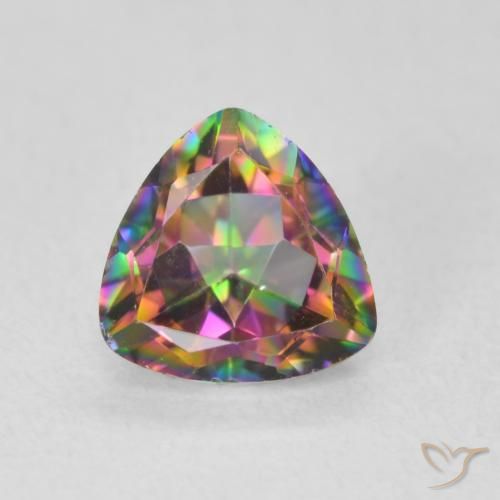 0.70ct Natürlicher Mehrfarbig Mystischer Quarz, Trillion, VS