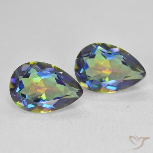 3.76 ct natürliche Mehrfarbig Mystischer Quarz-Edelsteine, Birnenform, VVS-VS
