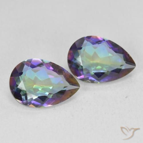3.43 ct natürliche Mehrfarbig Mystischer Quarz-Edelsteine, Birnenform, VVS-VS