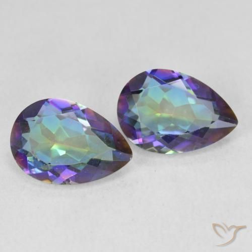 3.42 ct natürliche Mehrfarbig Mystischer Quarz-Edelsteine, Birnenform, VVS-VS