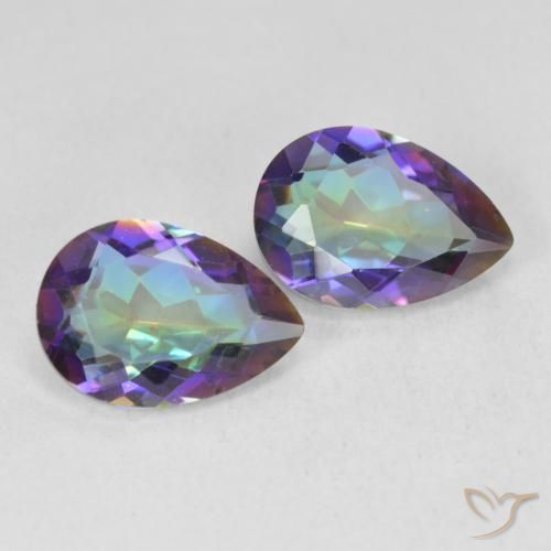 3.43 ct natürliche Mehrfarbig Mystischer Quarz-Edelsteine, Birnenform, VVS-VS