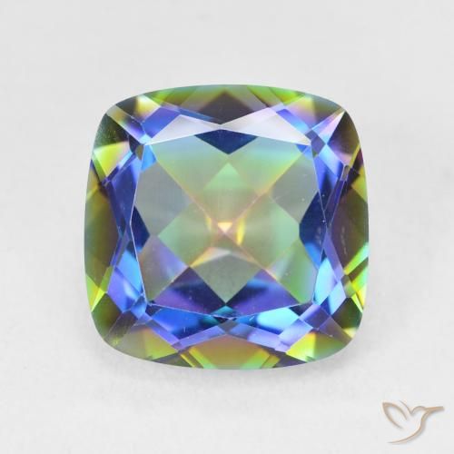 6.69ct Natürlicher Mehrfarbig Mystischer Quarz, Kissen, VVS