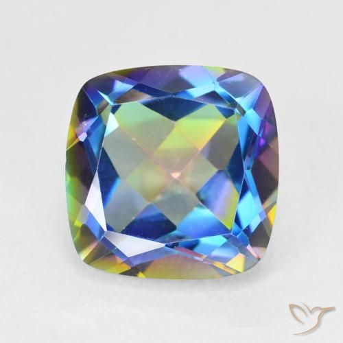 6.98ct Natürlicher Mehrfarbig Mystischer Quarz, Kissen, VVS