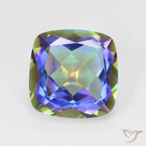 6.58ct Natürlicher Mehrfarbig Mystischer Quarz, Kissen, VVS
