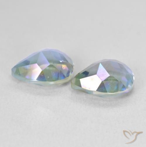 3.34 ct natürliche Mehrfarbig Mystischer Quarz-Edelsteine, Birnenform, VVS-VS