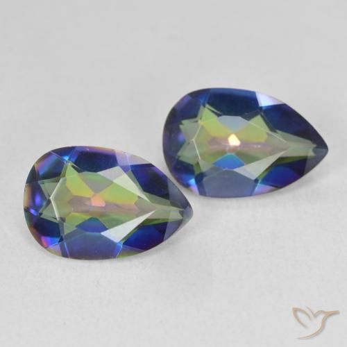 4.75 ct natürliche Mehrfarbig Mystischer Quarz-Edelsteine, Birnenform, VVS-VS