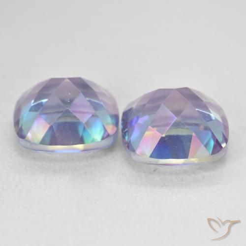 8.55 ct natürliche Mehrfarbig Mystischer Quarz-Edelsteine, Kissen, VVS-VS