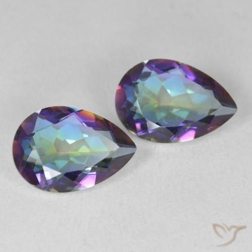3.50 ct natürliche Mehrfarbig Mystischer Quarz-Edelsteine, Birnenform, VS
