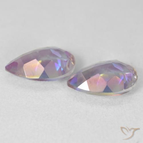 3.37 ct natürliche Mehrfarbig Mystischer Quarz-Edelsteine, Birnenform, VS