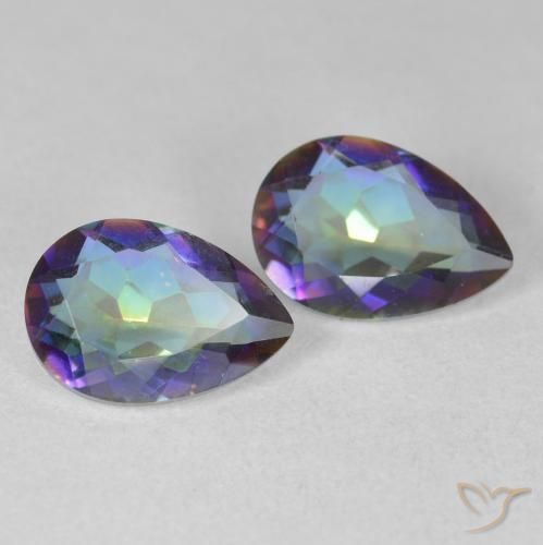 3.37 ct natürliche Mehrfarbig Mystischer Quarz-Edelsteine, Birnenform, VS