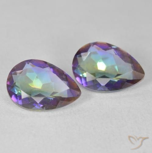 3.33 ct natürliche Mehrfarbig Mystischer Quarz-Edelsteine, Birnenform, VS