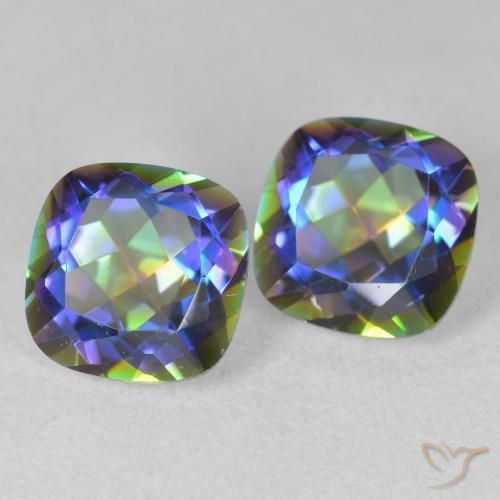 4.04 ct natürliche Mehrfarbig Mystischer Quarz-Edelsteine, Kissen, VVS-VS