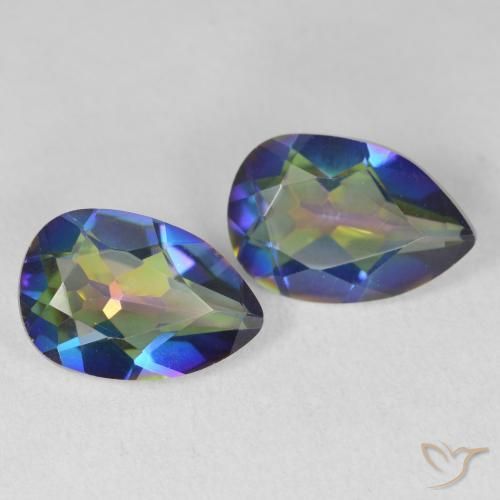 5.29 ct natürliche Mehrfarbig Mystischer Quarz-Edelsteine, Birnenform, VVS-VS