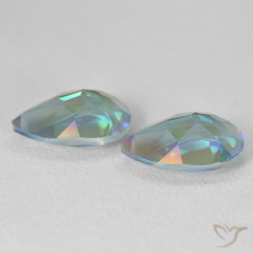 5.29 ct natürliche Mehrfarbig Mystischer Quarz-Edelsteine, Birnenform, VVS-VS