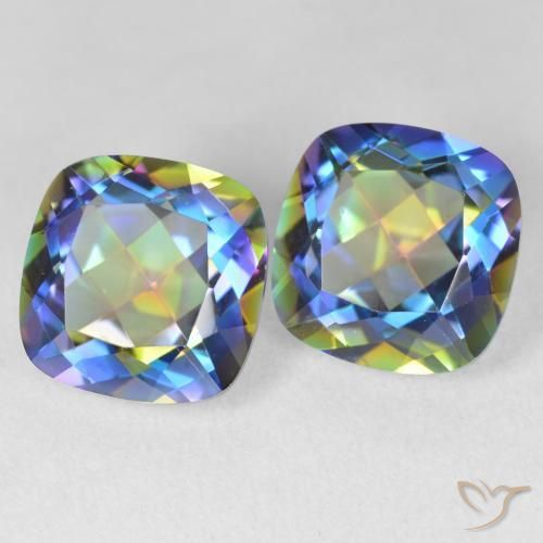 8.37 ct natürliche Mehrfarbig Mystischer Quarz-Edelsteine, Kissen, VVS