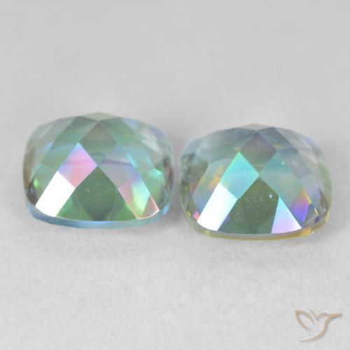 8.37 ct natürliche Mehrfarbig Mystischer Quarz-Edelsteine, Kissen, VVS