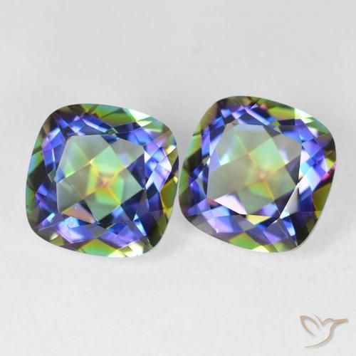 8.31 ct natürliche Mehrfarbig Mystischer Quarz-Edelsteine, Kissen, VVS