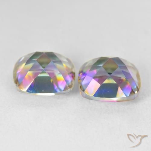 8.31 ct natürliche Mehrfarbig Mystischer Quarz-Edelsteine, Kissen, VVS