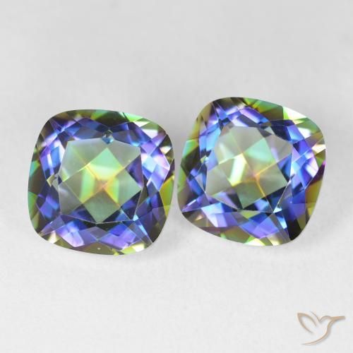 8.51 ct natürliche Mehrfarbig Mystischer Quarz-Edelsteine, Kissen, VVS