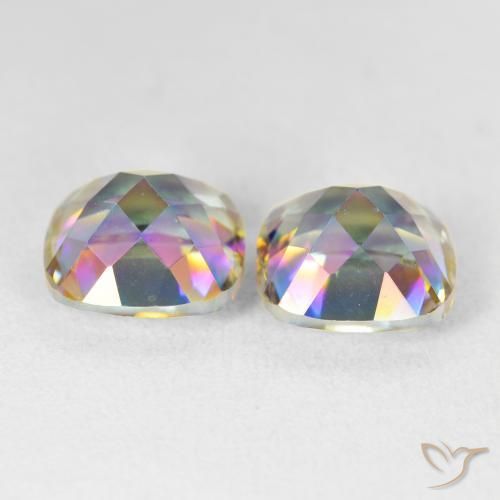 8.51 ct natürliche Mehrfarbig Mystischer Quarz-Edelsteine, Kissen, VVS