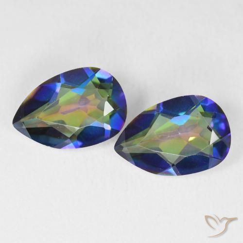 5.00 ct natürliche Mehrfarbig Mystischer Quarz-Edelsteine, Birnenform, VVS