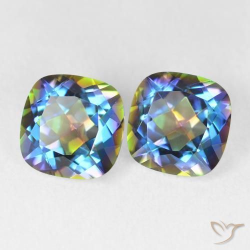 4.20 ct natürliche Mehrfarbig Mystischer Quarz-Edelsteine, Kissen, VVS