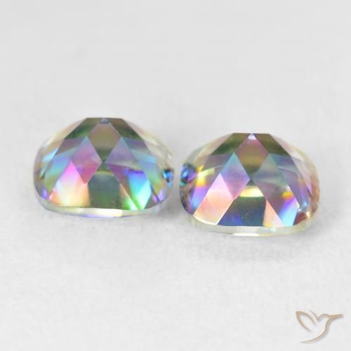 4.20 ct natürliche Mehrfarbig Mystischer Quarz-Edelsteine, Kissen, VVS