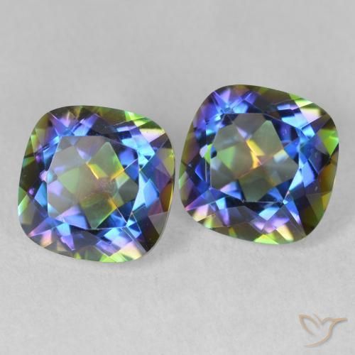 4.15 ct natürliche Mehrfarbig Mystischer Quarz-Edelsteine, Kissen, VVS